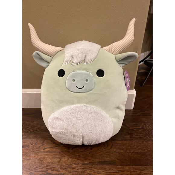 14in Iver the Highland Cow Longhorn Squishmallow Plush NWT - Picture 1 of 5
